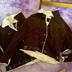 Arizona Jean Company Brown Corduroy Jacket with White Lining